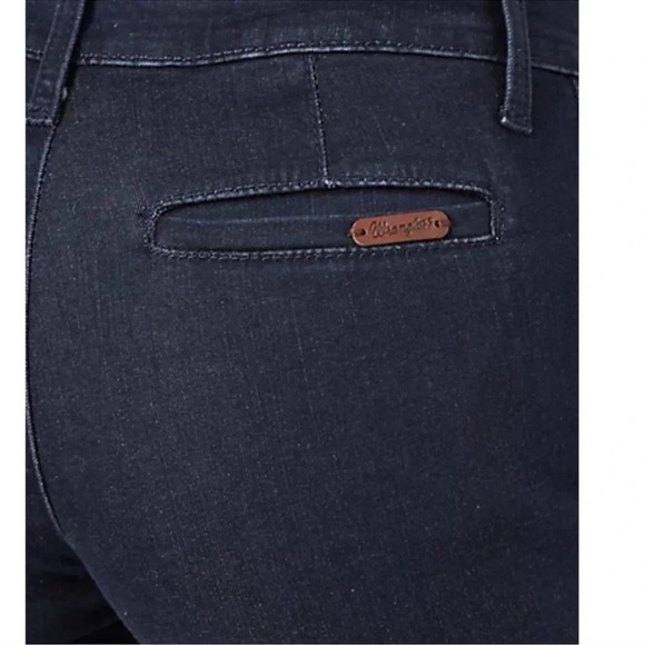 Wrangler Retro Mae Wide Leg Trouser Stretch Jeans Dark Blue Size 17/18 x 34 - Picture 2 of 14